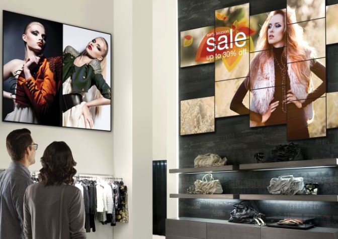 màn hình quảng cáo dùng trong cửa hàng thời trang