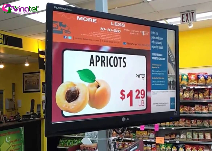 Giải pháp màn hình quảng cáo cho các cửa hàng tiện lợi, siêu thị mini